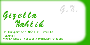 gizella nahlik business card