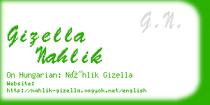 gizella nahlik business card